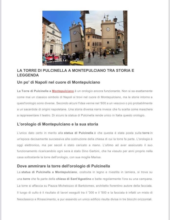 Pulcinella Appartamento Tipico Centro Storico Montepulciano Exterior foto